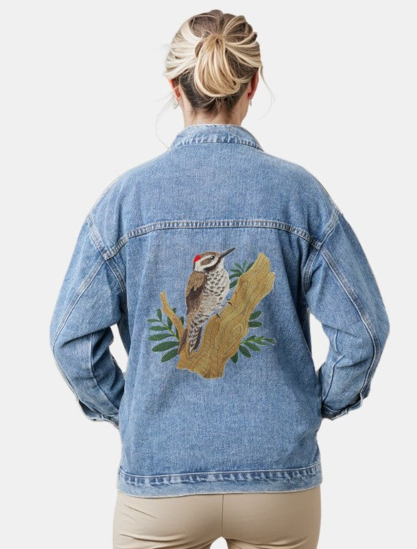 Custom Bird Arizona Woodpecker Embroidered Iron on/Sew Patch [7.66"(w) x 7.78"(h) ]