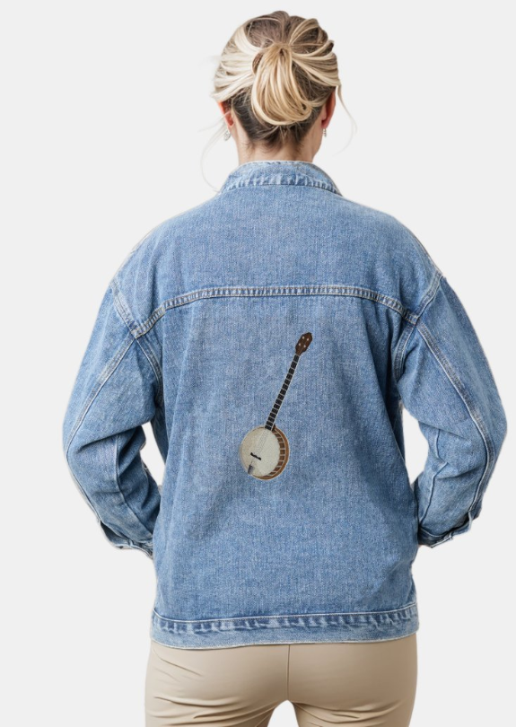 Beyond vision Musical Instruments [ Banjo] / [5.87"(w) x 9.2"(h)] embroidered iron-on patch