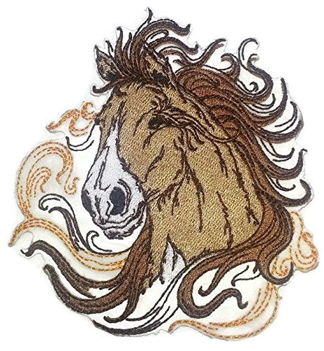 Parche bordado para planchar o coser, personalizado y único, de Spirit of Stallions [Spirit of Stallion n.° 1] [Personalizado y único] de 5" x 5" [Hecho en EE. UU.]
