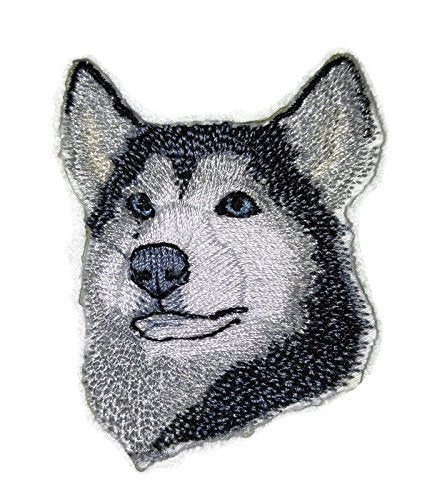 Amazing [Siberian Husky Dog Face ] Embroidery Iron On/Sew Patch (2.3" x 3")[Made in USA]