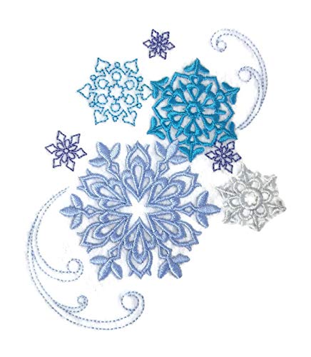 Weaved in Threads, Amazing Winter Snowflake Bliss [Custom and Unique] Embroidered Iron on/Sew Patch Made in USA