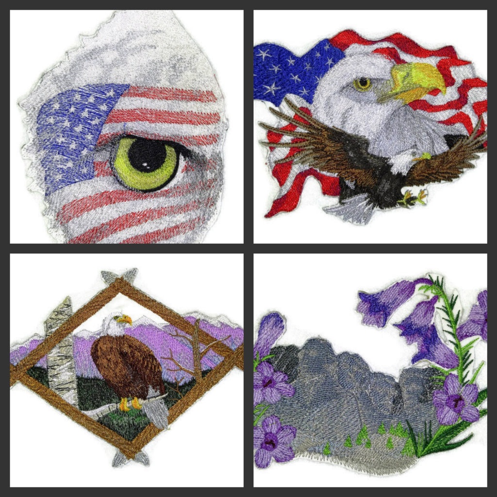 God Bless America Custom and Unique Patriotic Patches [Pledge of Allegiance Eagle Medley ] Embroidered Iron on/Sew Patch [7.14"7"] [Made in USA]