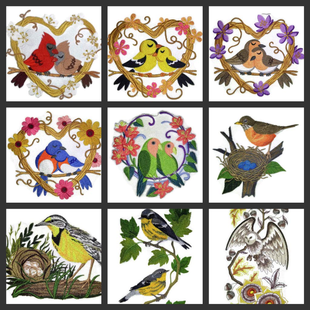 Parche bordado para planchar o coser "Nido de Amor" (Chickadees Love Nest), personalizado y único [6,92" (ancho) x 5,86" (alto)] [Hecho en EE. UU.]