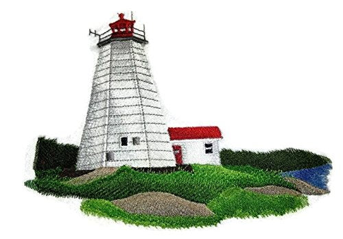 "Captain I See The Light" Custom and Unique Lighthouse [Swallowtail Lighthouse] Embroidered Iron on/Sew Patch (7.99" x 5.89") [Made in USA]