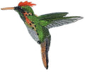BeyondVision Nature Weaved in Threads, Birds Kingdom [Tufted Coquette Hummingbird ] [] / (5.49" x 4.34") [] embroidered iron-on patch