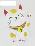 Lucky Cat (4.2" x 6.84") embroidered iron-on patch