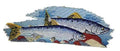 Pink Salmon (7" x 4") embroidered iron-on patch