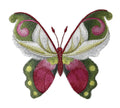 Watercolor Lady Slipper Butterfly (5.84" x 4.89") embroidered iron-on patch