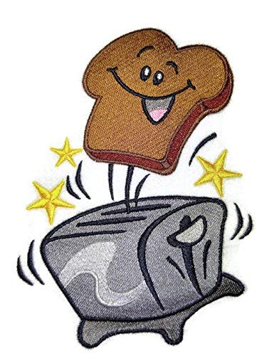 Lets go Outback for BBQ Apron Design [Toaster with Happy Toast] Embroidered Iron On/Sew Patch (6.14" x 4.83") Made in USA]