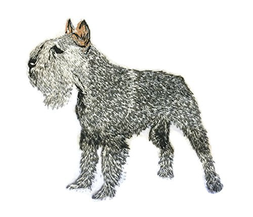 Amazing Custom Dog Portraits [ Schnauzer- 2 ] Custom and Unique] Embroidered Iron on/Sew Patch (4.5" x 4") [Made in USA]