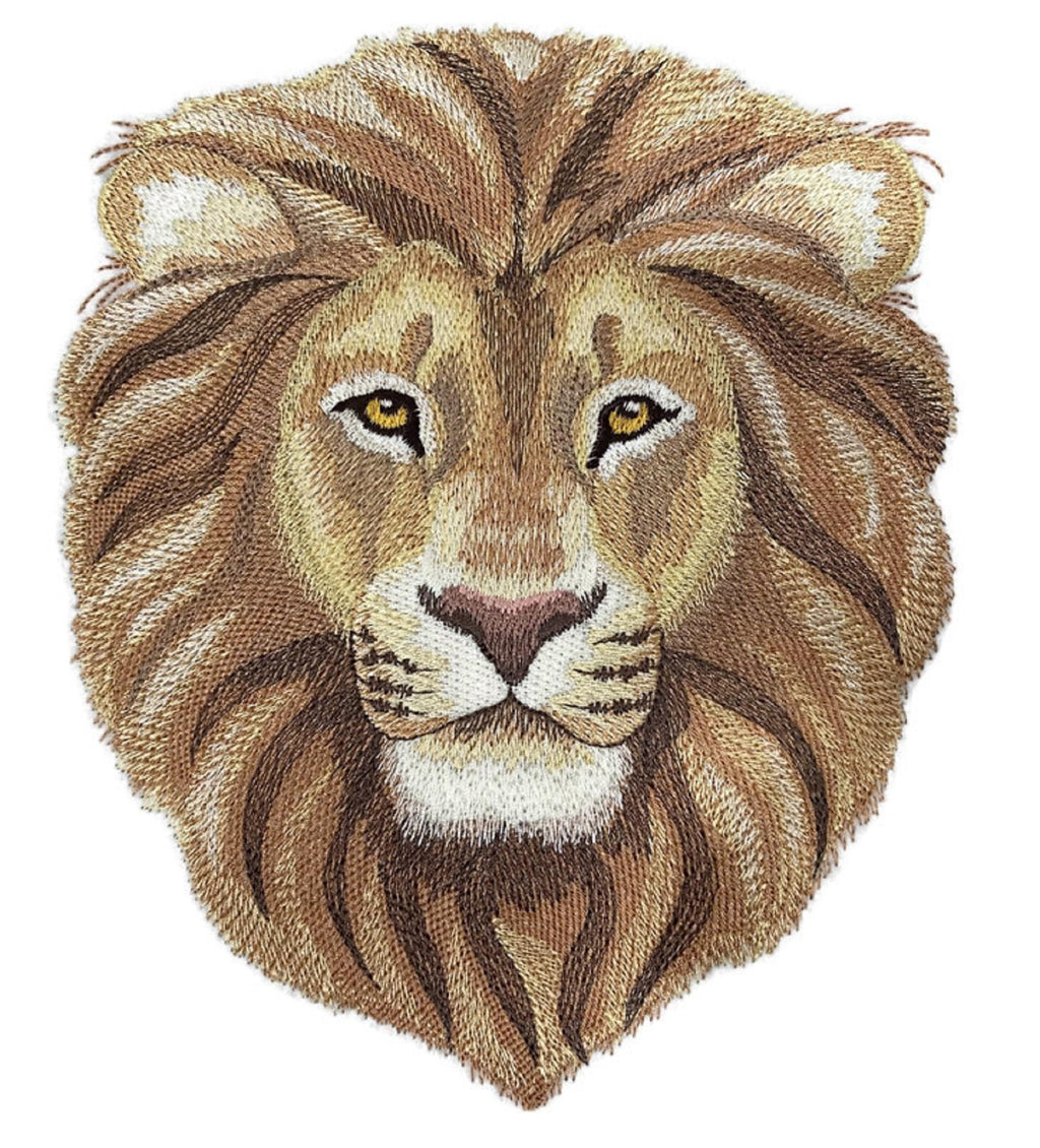 Custom Pride & Majesty Lion Embroidery Iron On/Sew Patch (6.85" x 8.15")