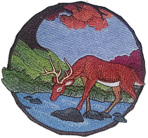 Nature Weaved in Threads, Amazing Animal Kingdom [Walk in The Woods Deer ] [Custom and Unique] Embroidered Iron on/Sew Patch (6" x 6") [Made in USA]