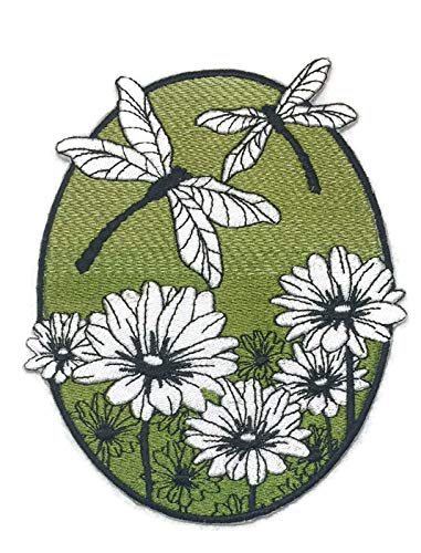 Nature Weaved in Threads, Amazing Birds Kingdom [Spring Dragonfly Oval ] [Custom and Unique] Embroidered Iron on/Sew Patch (5.5" x 4.75") [Made in USA]