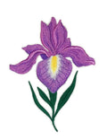 Bloom Iris (4.7" x 6.3") embroidered iron-on patch