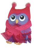 Love Owl (7.83" x 5.84") embroidered iron-on patch