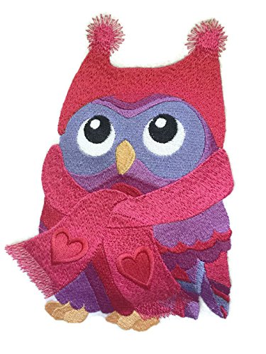 Nature Weaved in Threads, Amazing Birds [Love Owl [Custom and Unique] Embroidered Iron on/Sew Patch (7.83" x 5.84") [Made in USA]