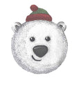Nature Weaved in Threads, Baby Bird Kingdom [ Roly-Poly Polar Bear ][] / (3.86" x 3.7") [] embroidered iron-on patch