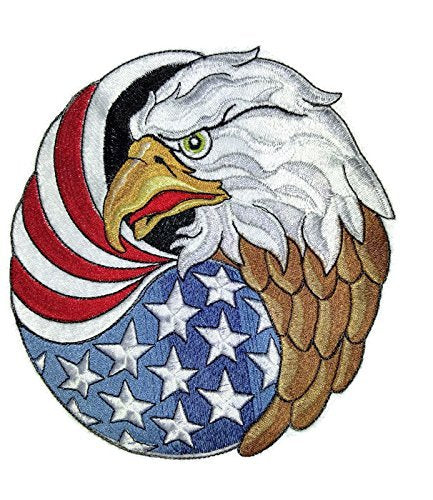 God Bless America Custom and Unique Patriotic Patches [American Eagle ] Embroidered Iron on/Sew Patch (6.2" x 6.47") [Made in USA]