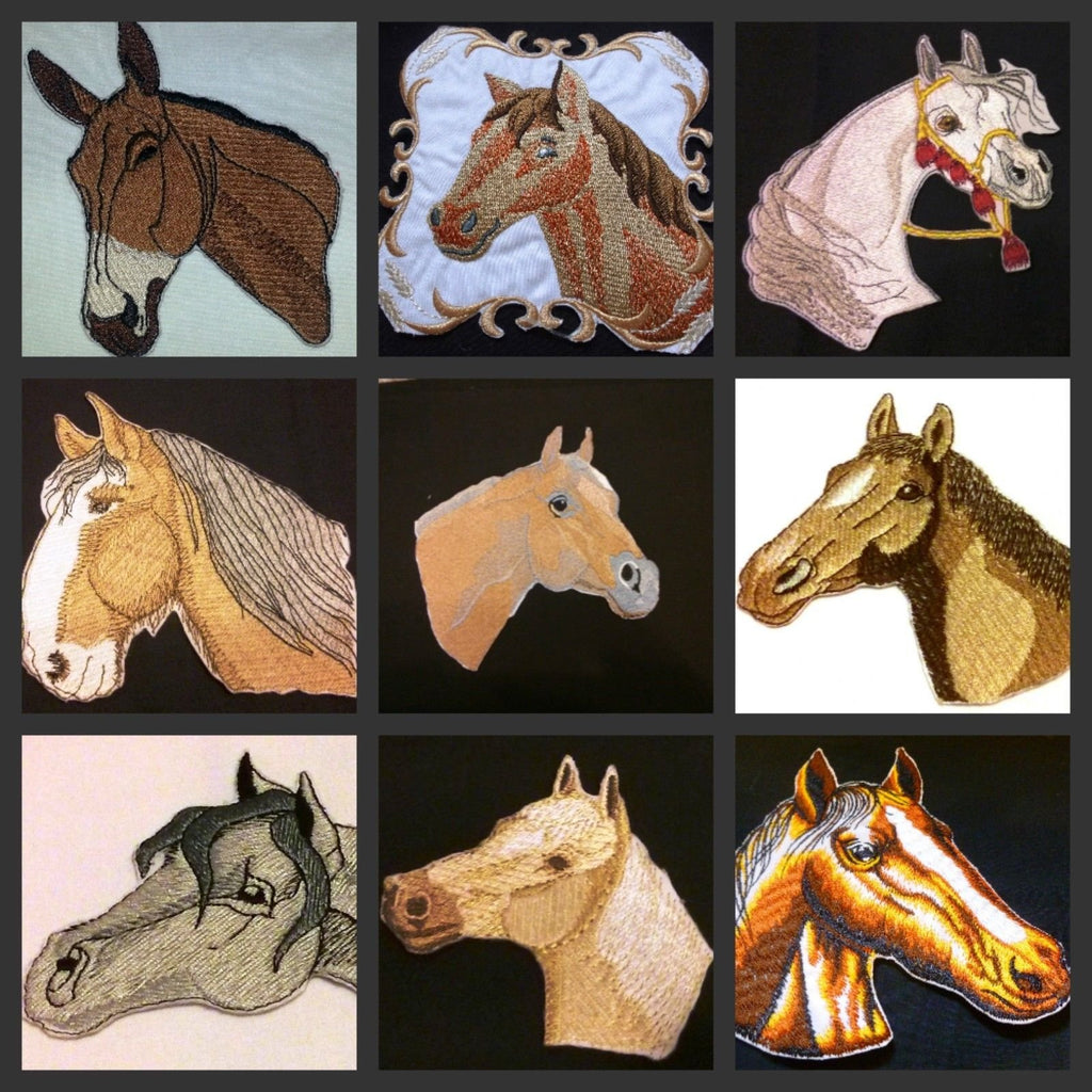 Custom and Unique Horse [Arabian Horse Face] Embroidered Iron On/Sew Patch (3.5" x 5") Made in USA]