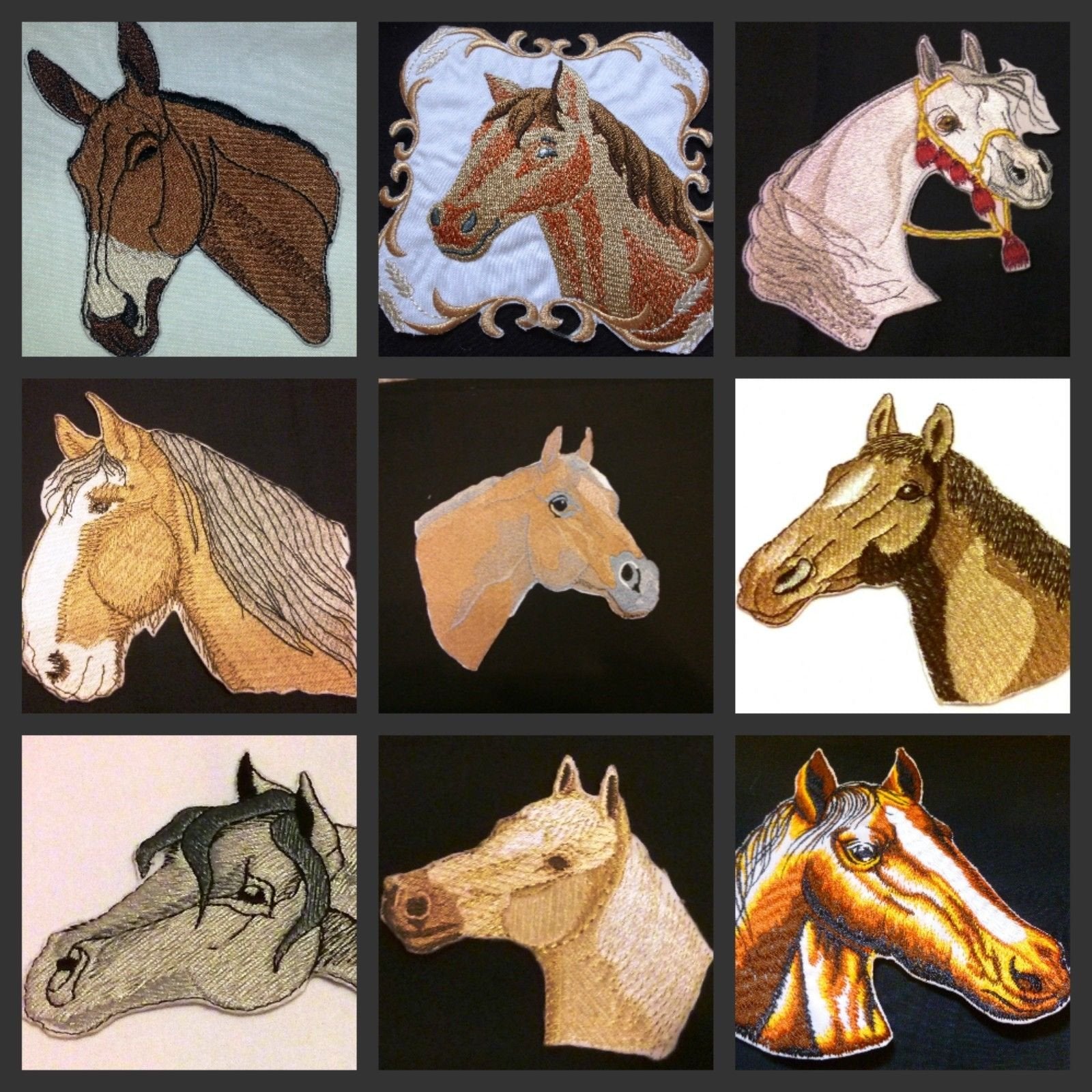 Custom and Unique Horse [Arabian Horse Face] Embroidered Iron On/Sew Patch (3.5" x 5") Made in USA]