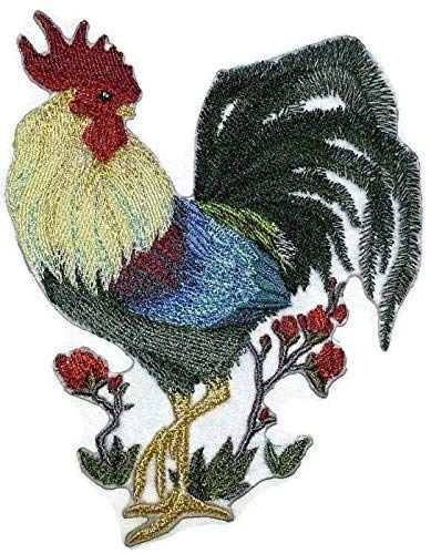 Nature Weaved in Threads, Amazing Rooster [ Asian Rooster ] [Custom and Unique] Embroidered Iron on/Sew Patch (6" x 4.85") [Made in USA]