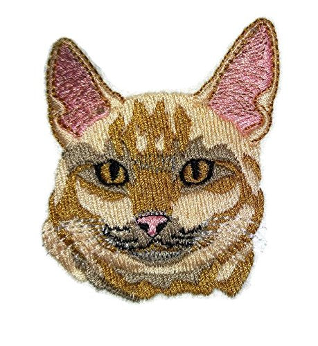 Impresionantes retratos de gatos personalizados [Cara de gato abisinio] Parche bordado para planchar o coser [7,6 cm x 7,6 cm] Hecho en EE. UU.