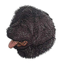 Newfoundland Dog Face (4" x 3.2") embroidered iron-on patch