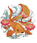 Japanese Goldfish (7.81" x 7.8") embroidered iron-on patch