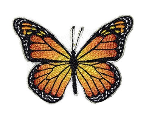 Parche de mariposa monarca BeyondVision: aplique bordado colorido para planchar o coser, 9,9 x 6,9 cm | Manualidades y adornos para chaquetas, vaqueros y mochilas | Hecho en EE. UU.