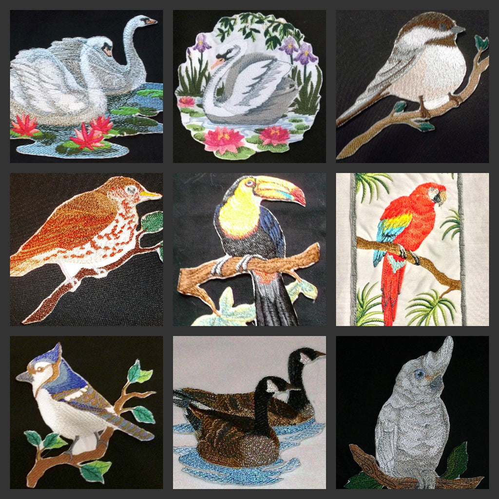 Naturaleza entretejida en hilos, Reino de las aves asombrosas [Pareja de gansos canadienses en el lago] [Personalizado y único] Parche bordado para planchar o coser [10 x 9,4 cm] [Hecho en EE. UU.]