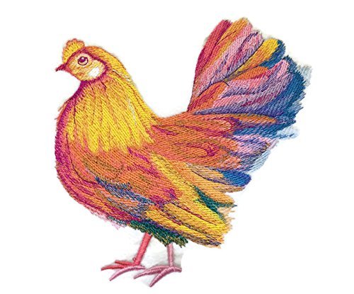 Nature Weaved in Threads, Amazing Hen [Vibrant Hen in Watercolor ] [Custom and Unique] Embroidered Iron on/Sew Patch [6.38"6.21"] [Made in USA]