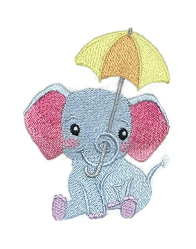 Nature Weaved in Threads, Amazing Baby Animal Kingdom [ Umbrellaphant ] [Custom and Unique] Embroidered Iron on/Sew Patch (3" x 3.85") Made in USA