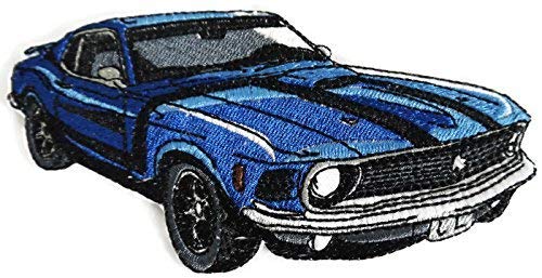 Classic Cars Collection [Mustang 69 Boss] [American Automobile History in Embroidery] Embroidered Iron On/Sew Patch (6.2" x 3.1") Made in USA]