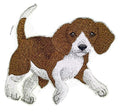 Beagle (5" x 5") embroidered iron-on patch
