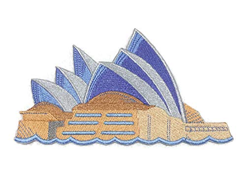 A 'Round The World City Square - Sydney Embroidered Iron on/Sew Patch (7.53" x 6.2") [Made in USA]