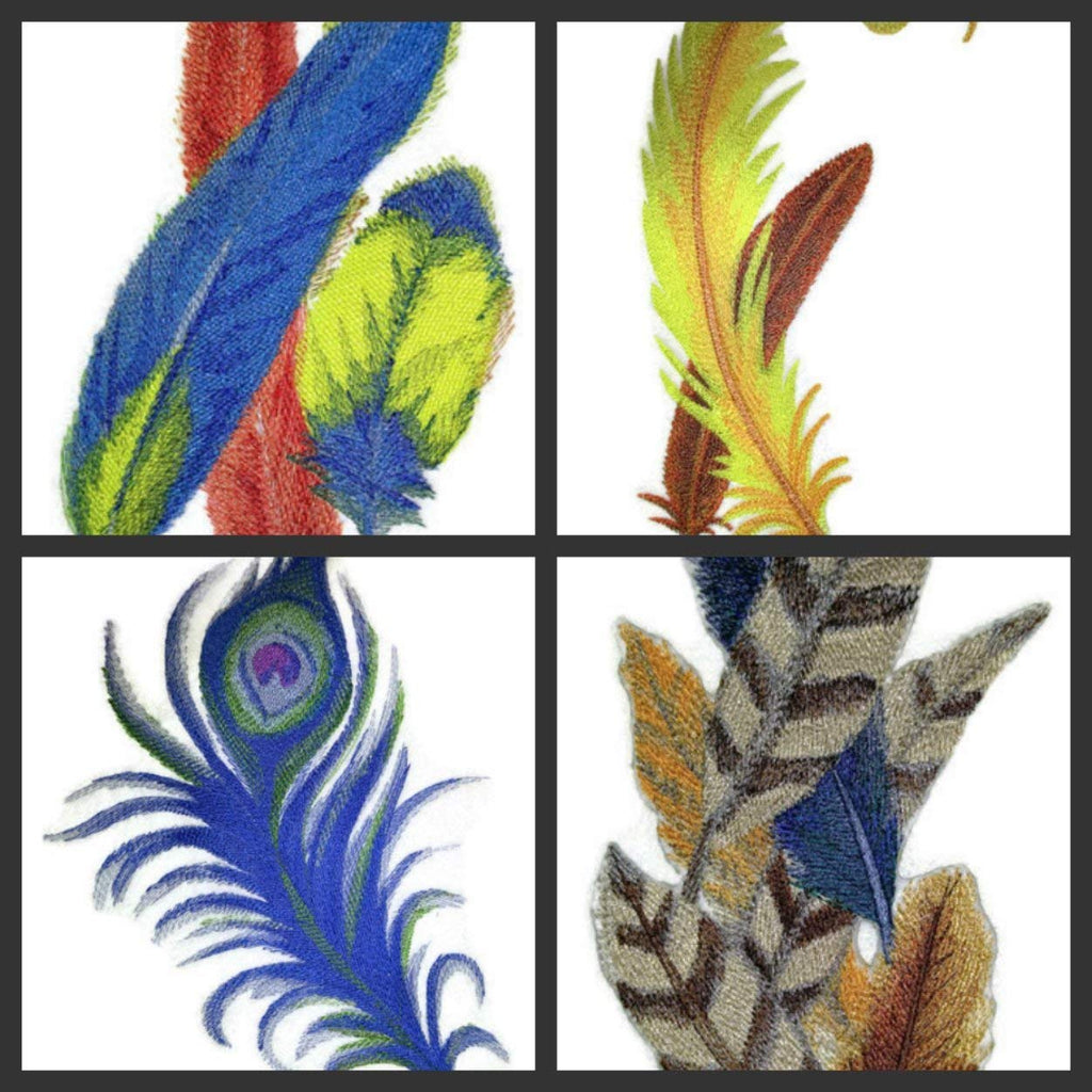Custom and Unique Fancy Feather Collection [Peacock Feather in Watercolor] Embroidered Iron on/Sew Patch (11.77" x 7.42") [Made in USA]