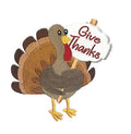 Happy Thanksgiving [Give Thanks Turkey] [] / [(5.89" x 5.85") embroidered iron-on patch