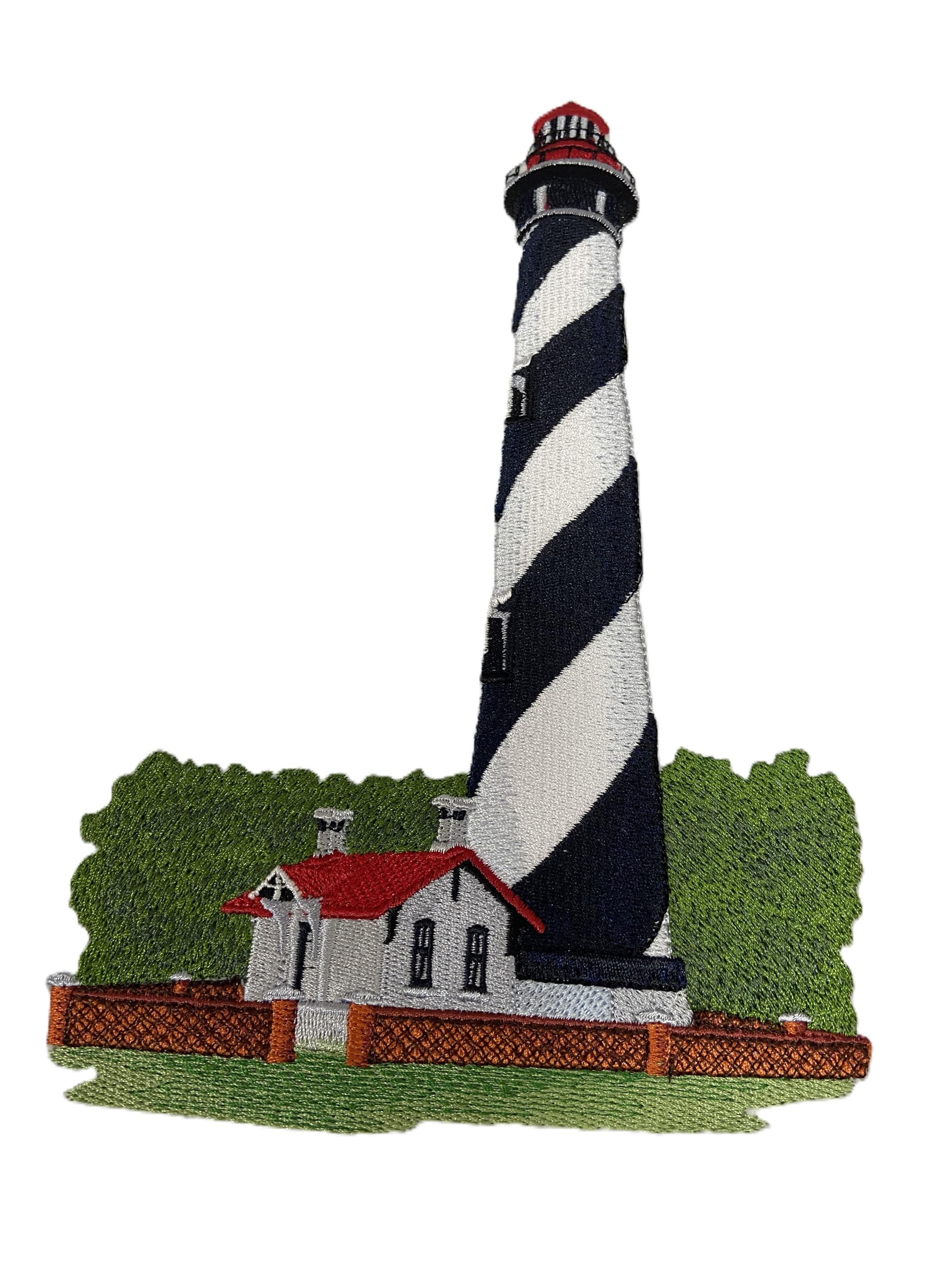 Capitán Veo la Luz, Faro personalizado y único [Faro de San Agustín (Florida)] Bordado para planchar o coser (5,85" x 8,14")
