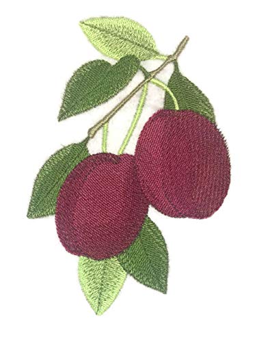 Nature Weaved in Threads, Amazing Fruits [Plums ] [Custom and Unique] Embroidered Iron on/Sew Patch [5.5" x "3.69"]. [Made in USA]