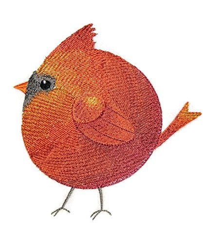 Parche bordado termoadhesivo personalizado y único "Naturaleza entretejida en hilos", "Increíble reino de los pajaritos" (Cardenal rollizo) [11,9 x 12,2 cm] [Hecho en EE. UU.]