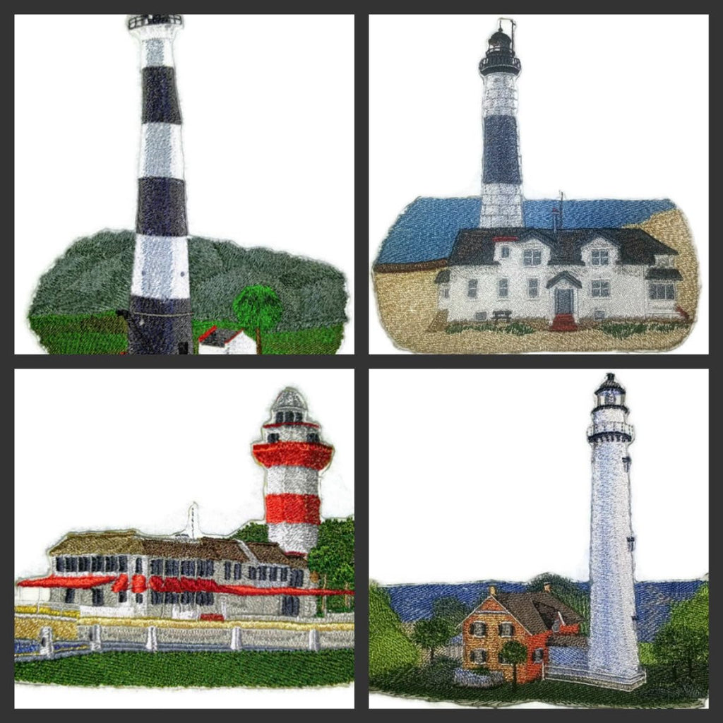 Parche bordado termoadhesivo "Capitán Veo la Luz", personalizado y único, para faro [Faro Old Point Comfort (Virginia)] [23,1 cm x 17,5 cm]