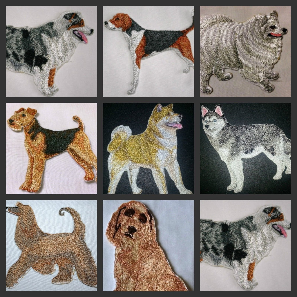 Amazing Custom Dog Portraits [Australian Shepherd] Embroidery IronOn/Sew Patch (4.5" x 3.5")[Made in USA]