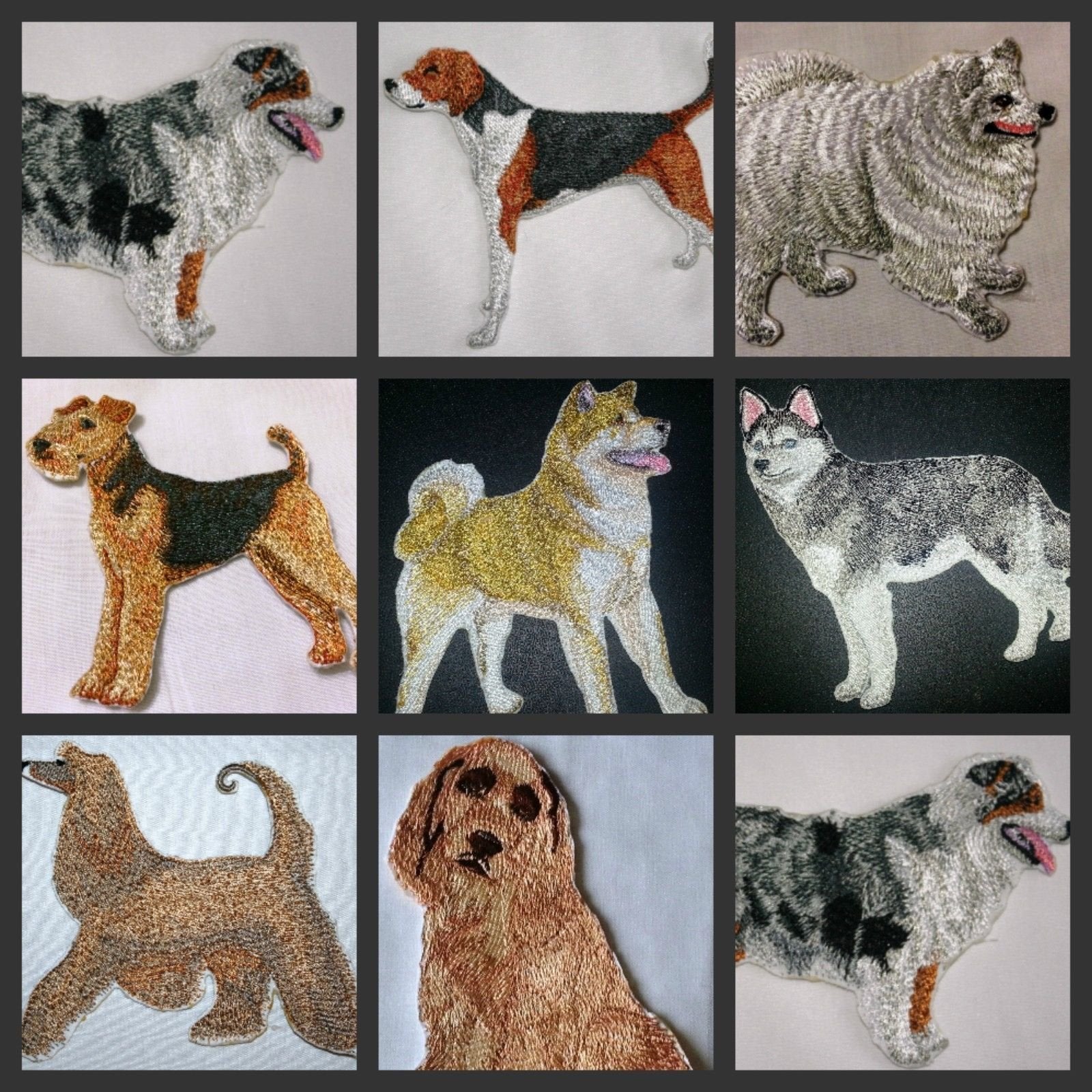 Amazing Custom Dog Portraits [Australian Shepherd] Embroidery IronOn/Sew Patch (4.5" x 3.5")[Made in USA]