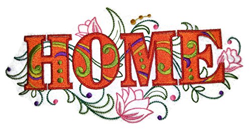 Custom And Unique Fancy Floral Sentiments [ Home with Vintage Flower Fade ] Embroidered Iron on/Sew patch (9.28" x 4.61") [Made in USA]
