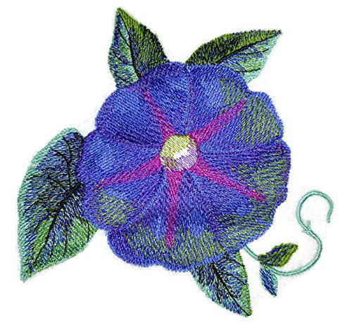 BeyondVision Custom and Unique Watercolor Blooms and Butterflies [Watercolor Morning Glory Bloom] Embroidered Iron on/Sew Patch (5.06" x 4.85") [Made in USA]