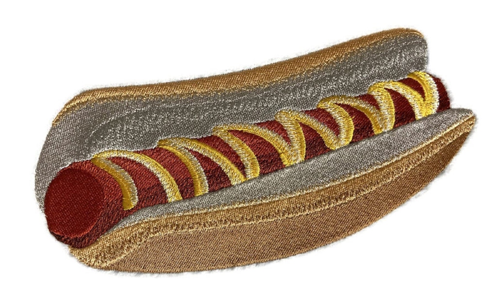 Lets go Outback for BBQ Apron Design [Savory Hot Dog] Embroidered Iron On/Sew Patch (6.86" x 4.41") Made in USA