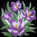 Sketched Crocuses (4.86" x 4.86") embroidered iron-on patch