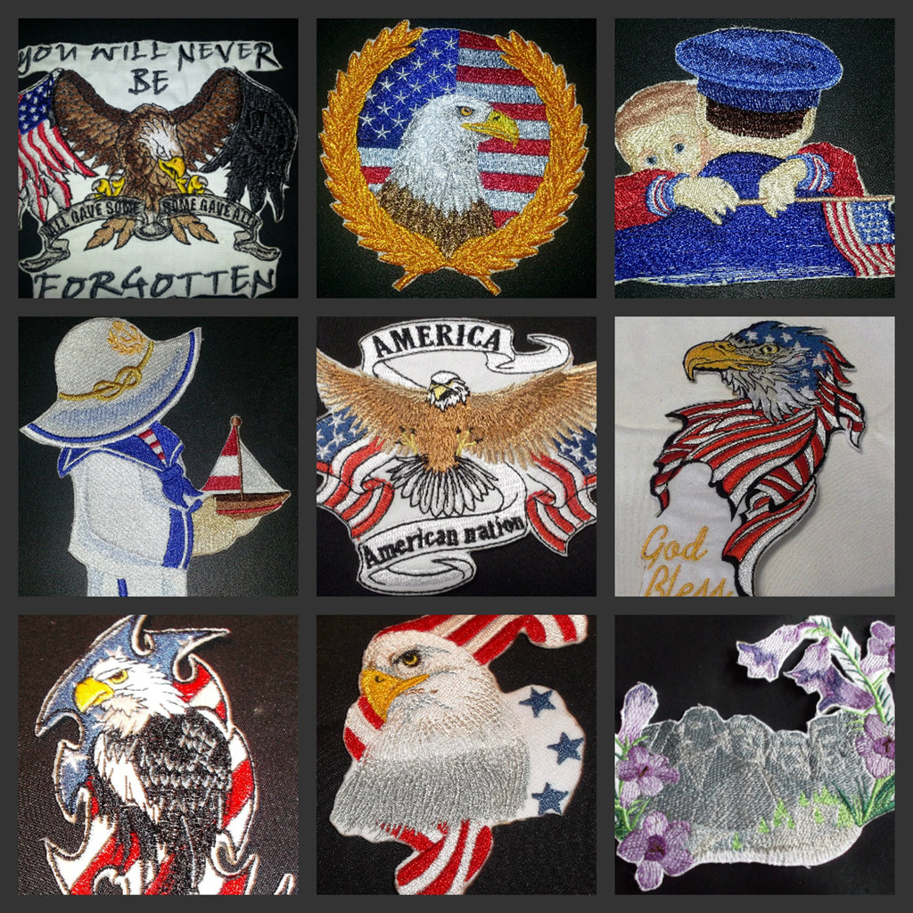 God Bless America Custom and Unique Patriotic Patches [Eagle with American Banner ] Embroidered Iron on/Sew Patch (5" x 4")] [Made in USA]