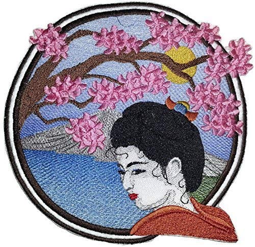 Amazing Custom Geisha Portraits [Geisha Portrait] [Rich Japanese Culture and Tradition] Embroidered Iron On/Sew Patch (6.31" x 6.25") [Made in USA]