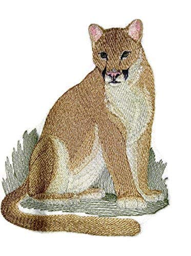 Nature Weaved in Threads, Amazing Animal Kingdom [Cougar (Mountain Lion) [Custom and Unique] Embroidered Iron on/Sew Patch (5.93" x 4.82") [Made in USA]
